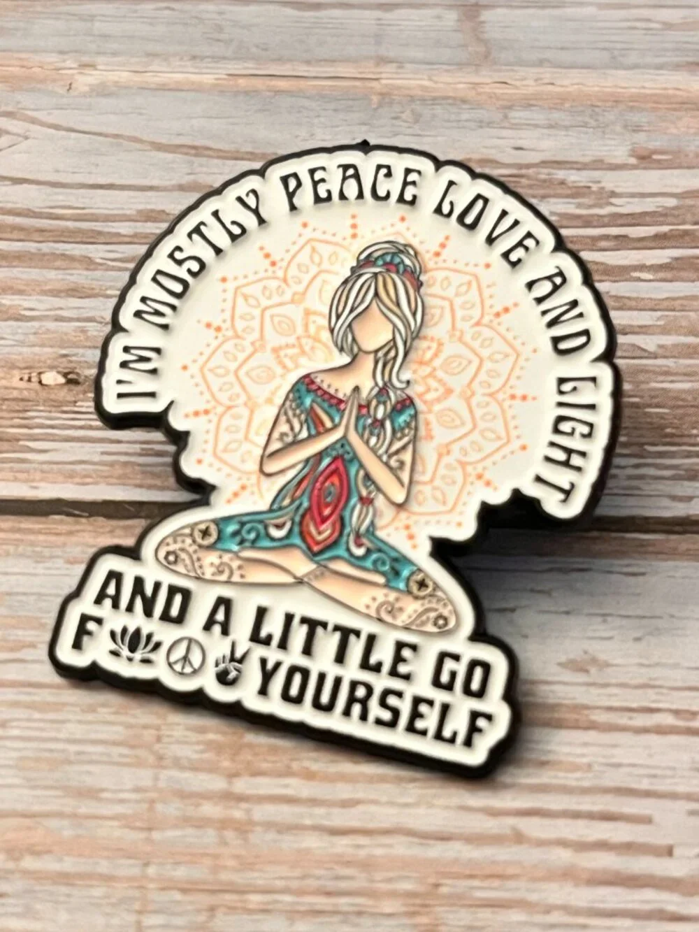 Peace Love and Light... and a little GFY Collectible Enamel Pin NEW 754